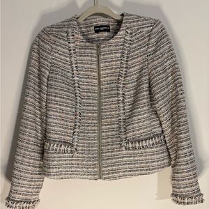 Karl Lagerfeld Women's Tweed Blazer - Black, White, and Pink